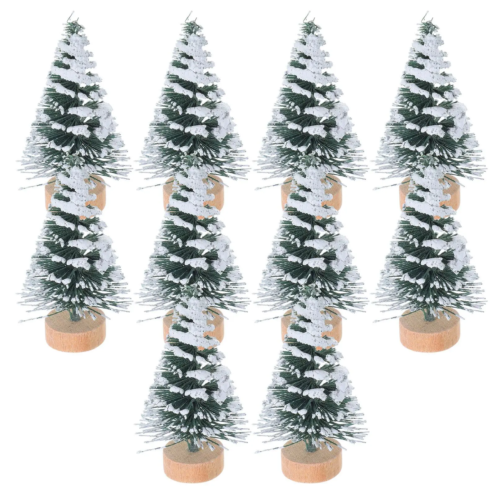 

10 Pcs Christmas Tree naments Mini Pine Artificial Snow Frost Cone Xmas Desktop Gift New Year Kids Festive