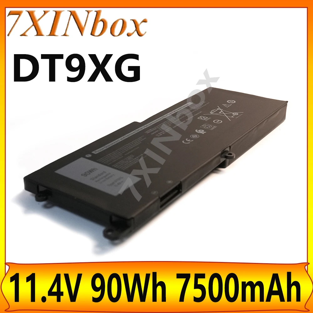 7XINbox DT9XG 07PWKV 11.4V 90Wh 7500mAh OEM Battery For Dell Alienware Area-51M R1 R2 ALWA51M-D1968W D1968B D1969PW D1733B