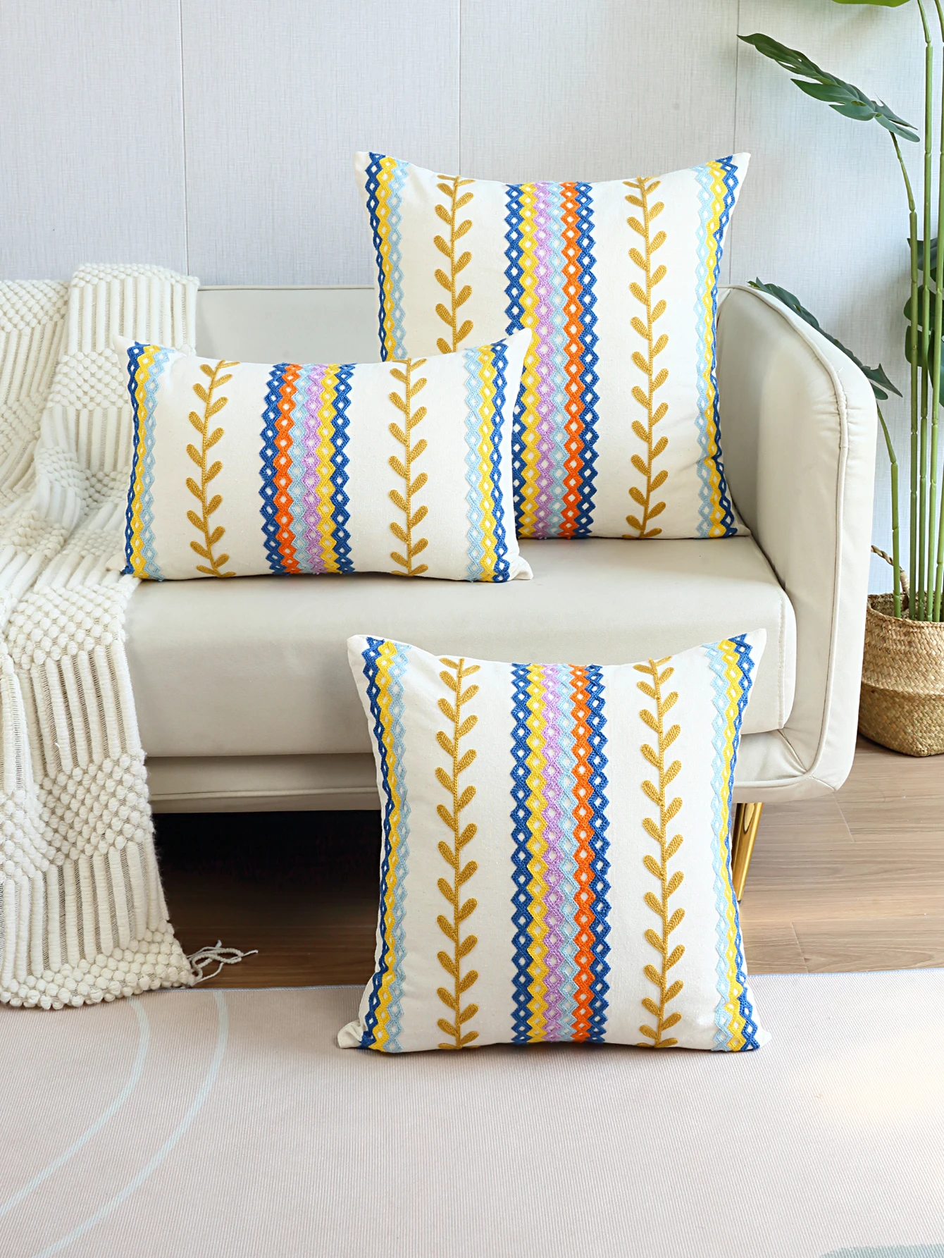 1pc, Bohemian Embroidery Cushion Cover, Decorative Pillow for Bed, Sofa, Couch, Car - Stylish Home Decor