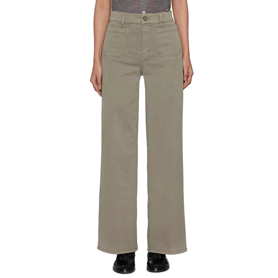 

Maxdutti Wide Leg Jeans Minimalist French Comfortable Lyocell High Waist Front Pocket Jeans Woman Clothes Denim Pants For Women