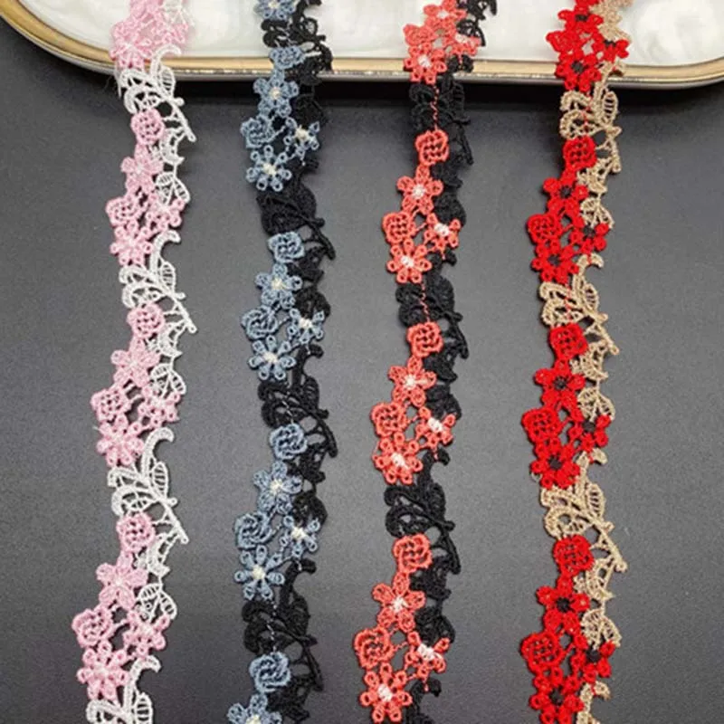 

40Yards Water Soluble Floral Lace Trim Ribbon Embroidered Lace Fabrics DIY Handmade Dress Edge Sewing Supplies Craft Trims