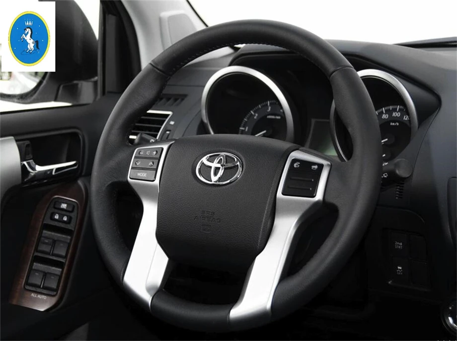 

Yimaautotrims Auto Accessory Steering Wheel Cover Trim 2 Pcs Fit For Toyota Land Cruiser Prado FJ150 2014 - 2020 ABS