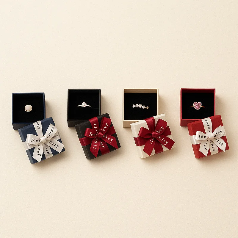 

WeddingRing Jewelry Packaging Box 1.97inX1.97in Size Paper Box Ring Holder Elegant Color Options for Sale And Terminal Packaging