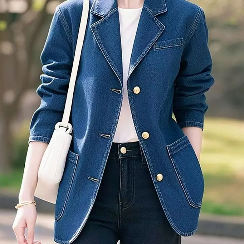 Nuovi vestiti in denim, alto senso, nuovi prodotti, temperamento primaverile e autunnale, piccola giacca in denim, giacca femminile