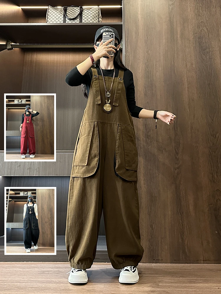 Celana One-Piece Faionable Besar Retro Ukuran Plus Penutup Perut Wanita Overall Anti Penuaan Lentera Manset Pelangsing...