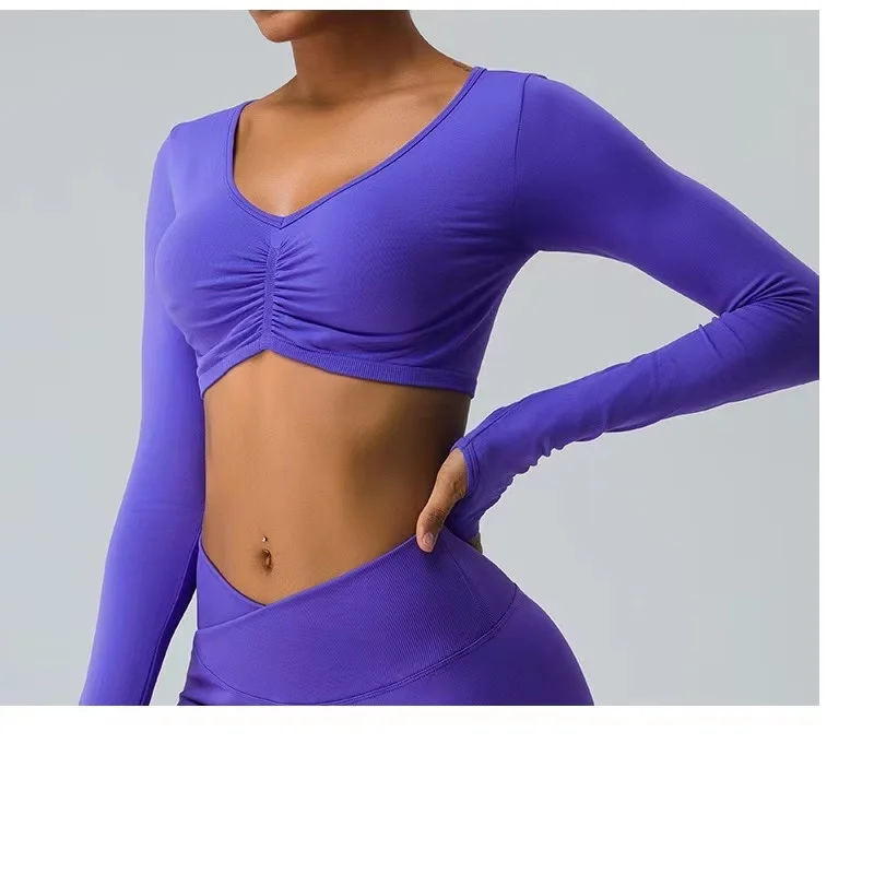 New Yoga Set 2PCS Women\'s Tracksuit Seamless Workout Sportswear Gym Clothing Drawstring High Waist Leggings Fitness Sports Suits