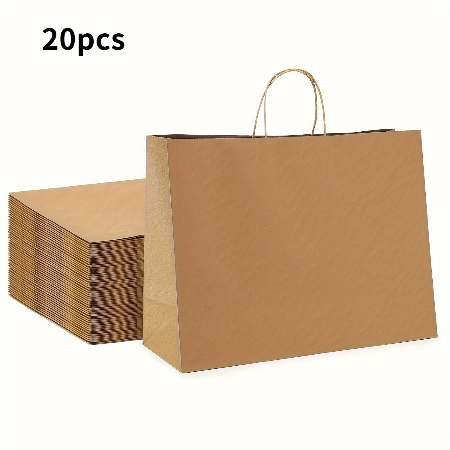 20 sacchetti regalo grandi in carta kraft con manici, sacchetti per la spesa ecologici per confezioni regalo per feste, matrimoni, compleanni