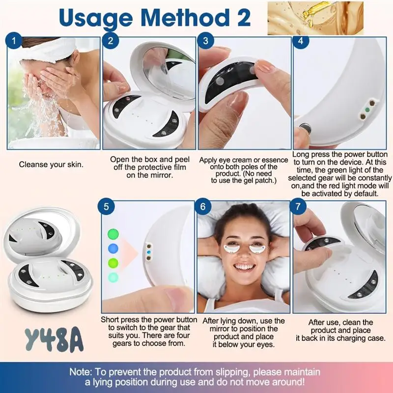 

Red Light Eye Massager Reduce Bags & Dark Circles Portable Eye Rejuvenation Pads-Y48A