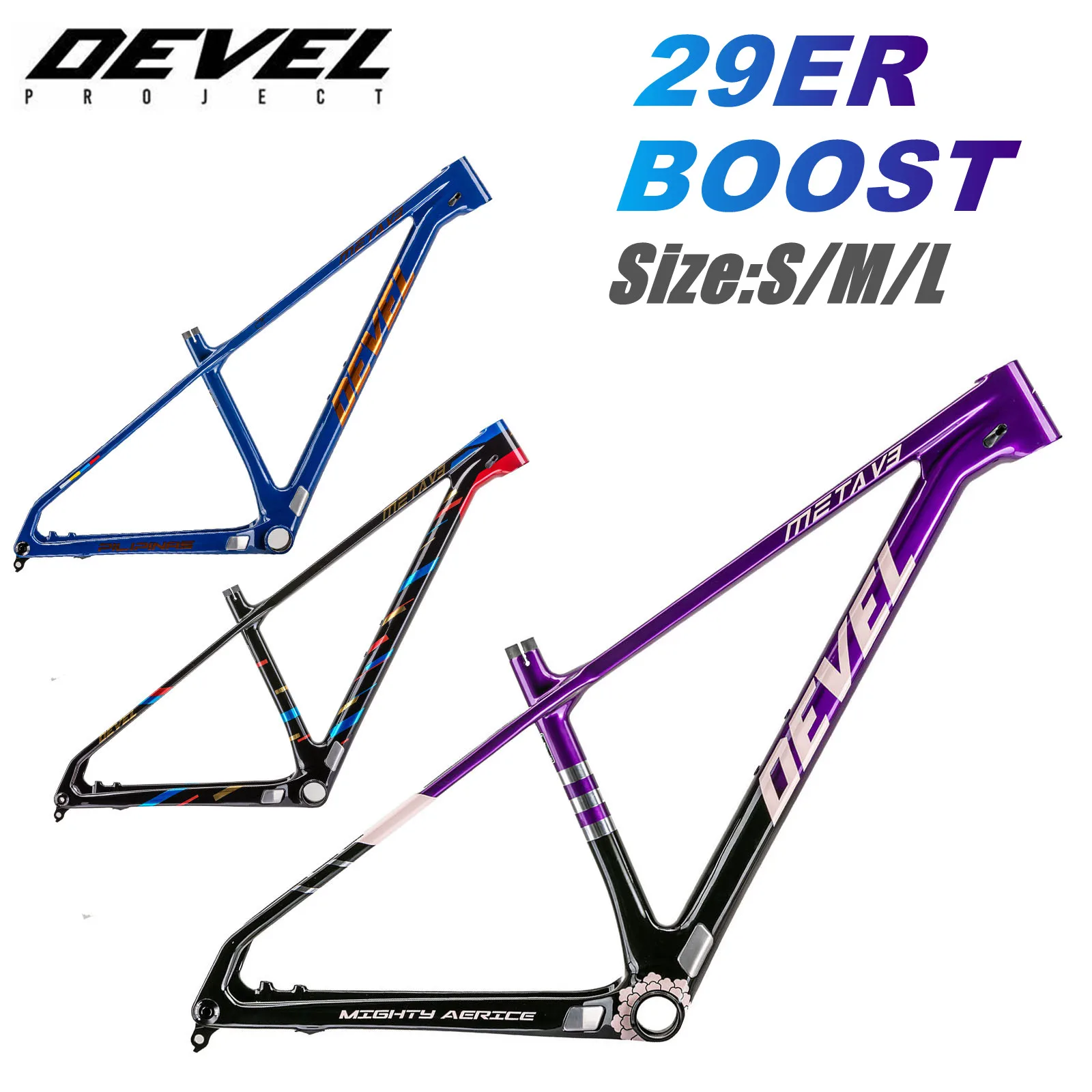 

29er Full Carbon MTB Mountain Bike Frame BB92 Ultralight Bicycle Frame 29ER with 12*148MM Rear Spacing with Glossy Finish