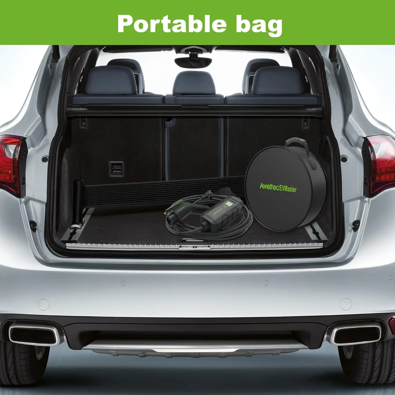 Carregador EV portátil de 18 pés 16Amp 240V, plugue NEMA 6-20, compatível com J1772, certificado ETL