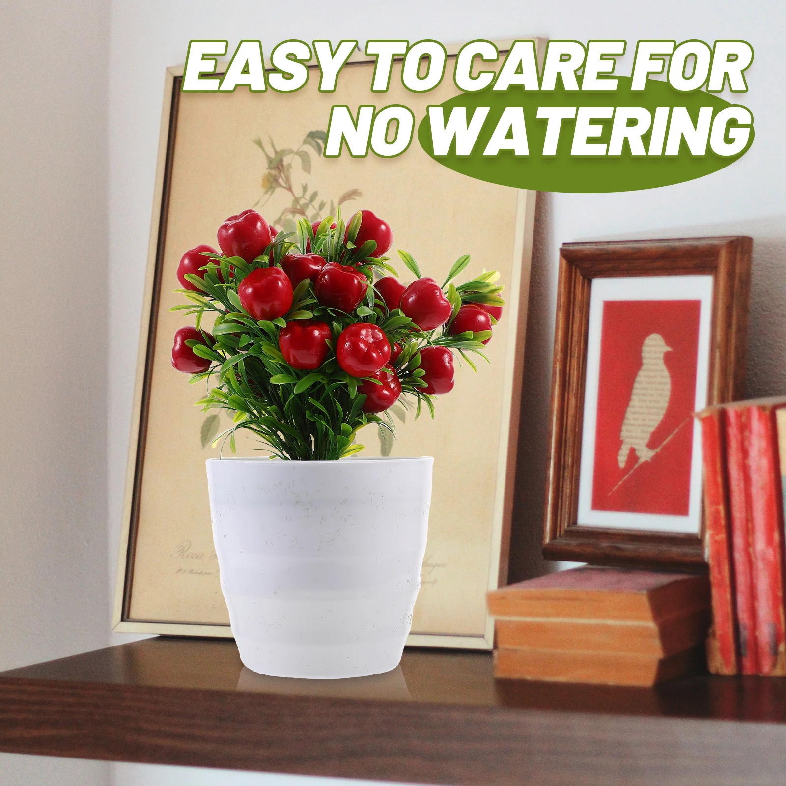 

Artificial Flower Ornament Fake Flowers Fruit Decor Decorative Tree Foam Small Potted Plants Realistic Bonsai