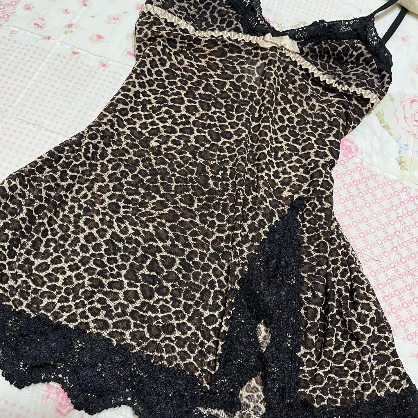 Leopard pattern suspender lace edge fashion sexy casual Y2K crop tops emo girl urban Harajuku cute aesthetic punk chic women top