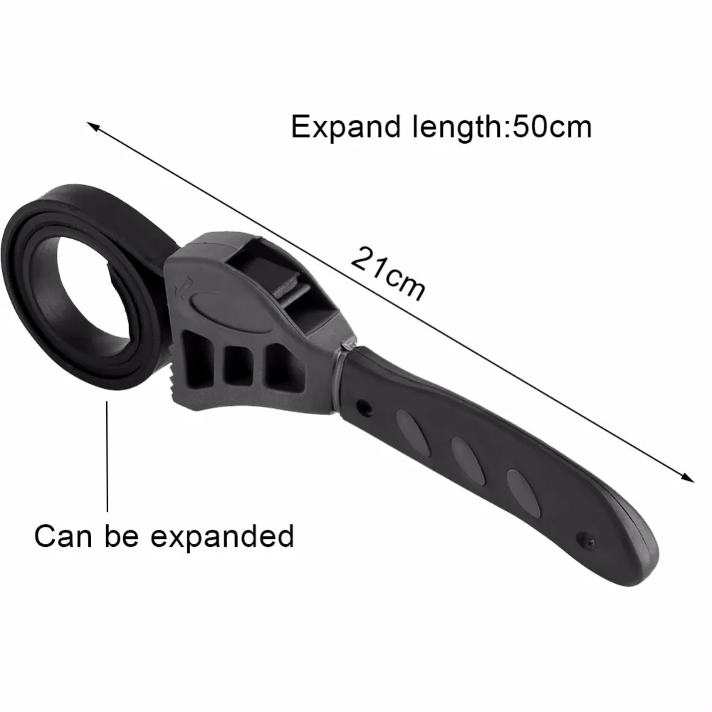 500mm Non-slip Pipeline Wrench Rubber Strap Wrench Jar Lids Tighten Loosen Plumbing Tool Oil Filter Spanner Bottle Opener