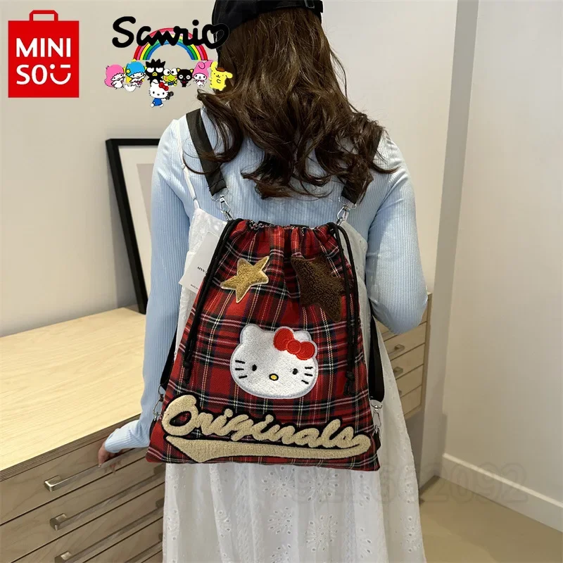 MINISO Hello Kitty New Women's Backpack Luxury Brand Fashion Women's Bag Multifunctional Women's Shoulder Bag Large Capacity