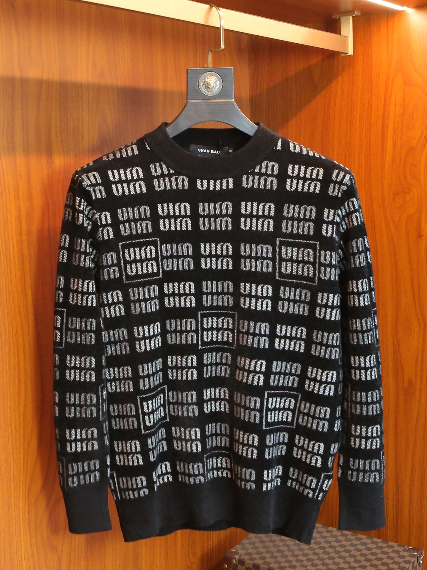 

Thiened Warm Knitted Sweater Men's Slim Fit round Ne Long Sve Sweatirt Letter Embroidery Base irt Trendy Casual Wear