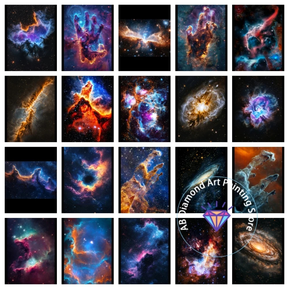 

Space Vast Universe Milky Way Star Colorful Nebula AB Diamond Painting Kit Square Round Diamond 5D DIY Mosaic Handmade Art Gift