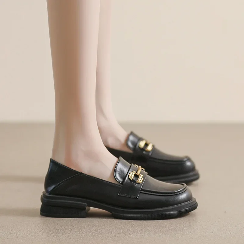 

Лоферы женские повседневные, туфли-лодочки, без застежки, круглый носок, для студентов, однотонная обувь JK для девочек