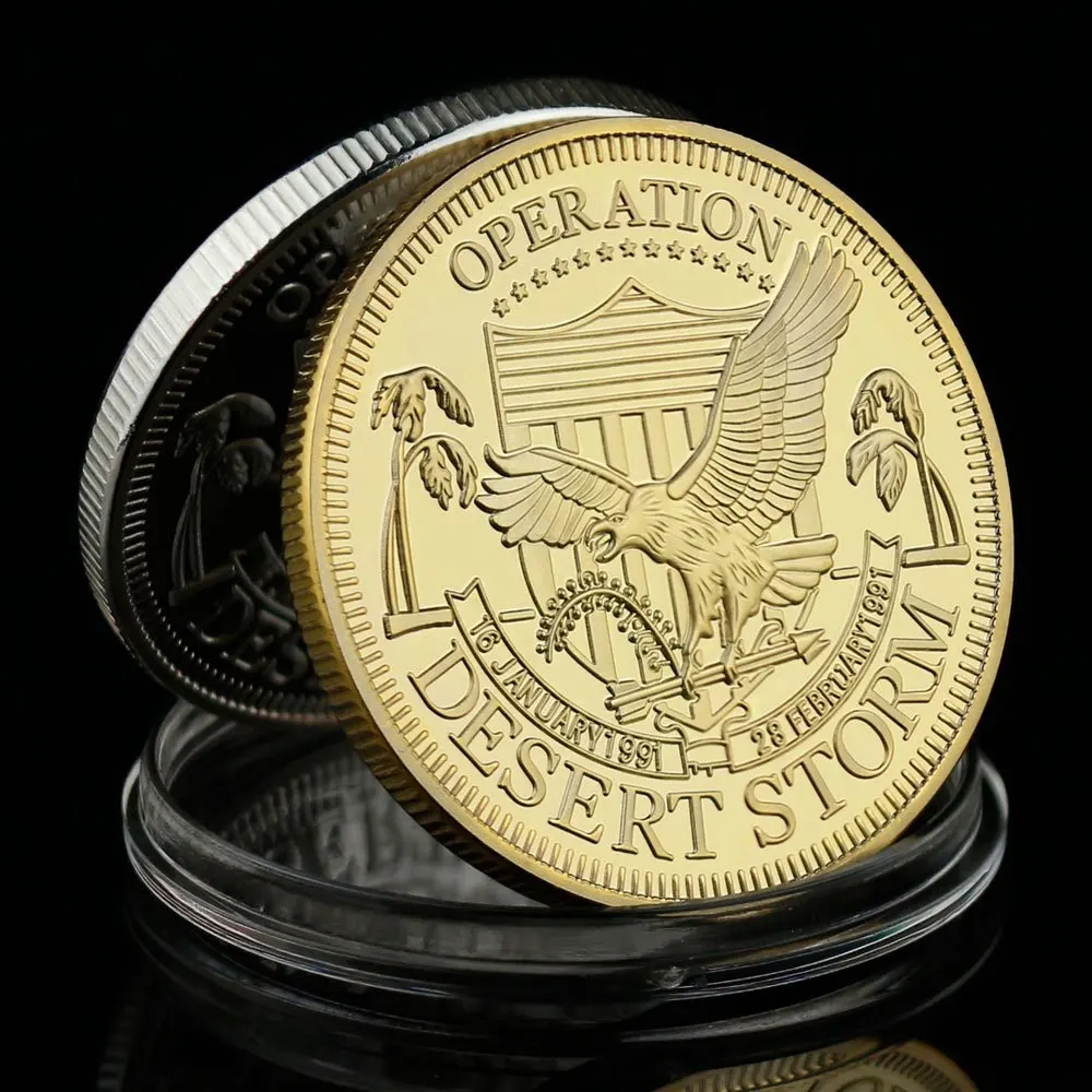 Operation Desert Storm Souvenir Coin Collectible Gift US Military Plated Golden Plated Commemorative Coin Challenge Coin