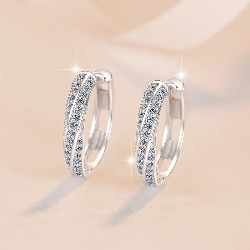 Nexil Jewelry   Nexil Jewelry  Versatile Round Hoop Earrings Women's 0.5CT Moissanite PT950 Platinum - Classic round style, 0.5C