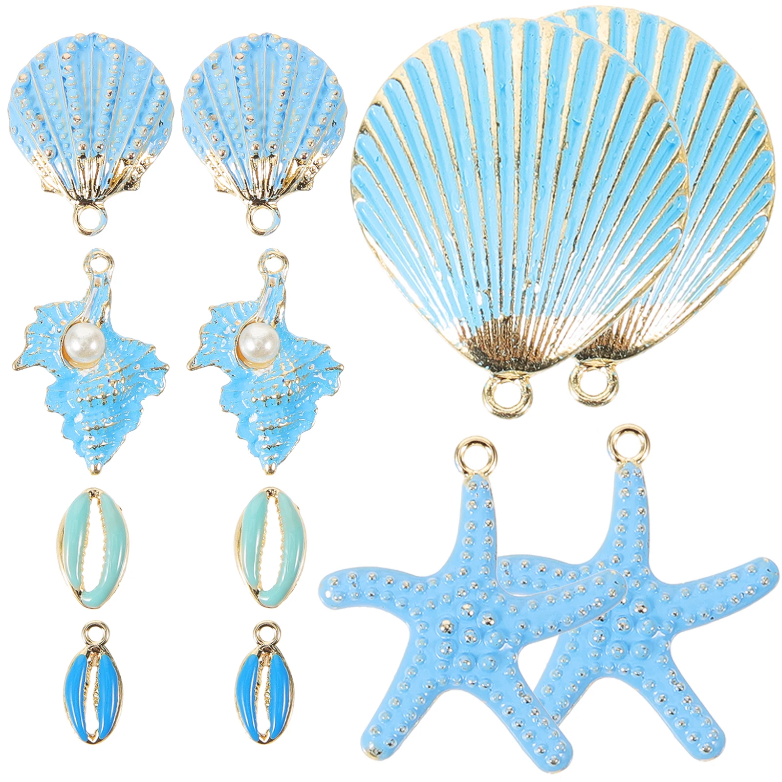 

Pink Shell Charms Jewelry Making Lightweight Alloy Earrings Accessories Sea Star Pendants Handmade Supplies Bulk Findings Circle