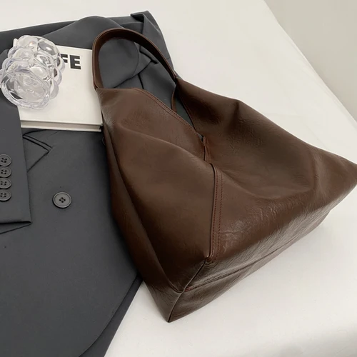 Imagen 2 del producto MOODS, bolsos de hombro 2 en 1 de diseñador Retro para mujer, cuero PU suave, Color puro, gran capacidad, bolso de mano Hobo para compras