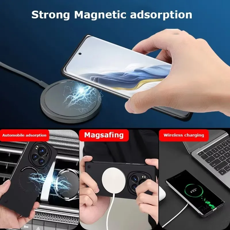 High-end Frameless Matte Magnetic PC Case For Honor Magic 6 5 4 3 Magic6 Magic5 Pro Shockproof Back Magsafing Bumper Case