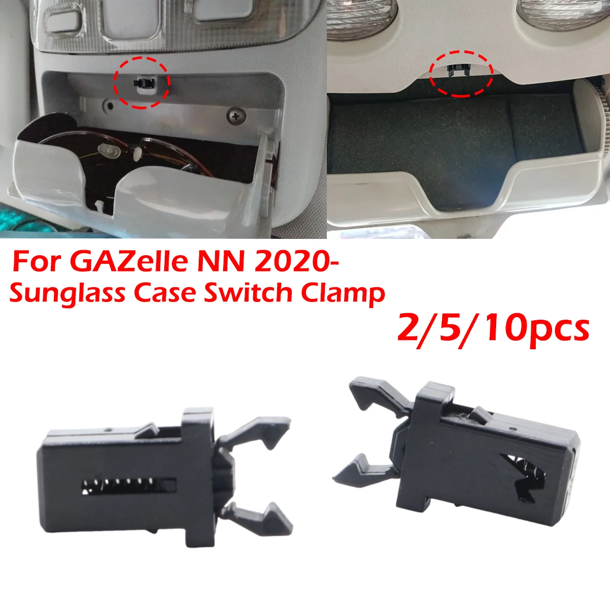 

PR-001 Suspension Spring Clips Sunglass Case Switch Clamp Trash Can Lock Catch Interior Holder Buckle For GAZelle NN 2020 2011-