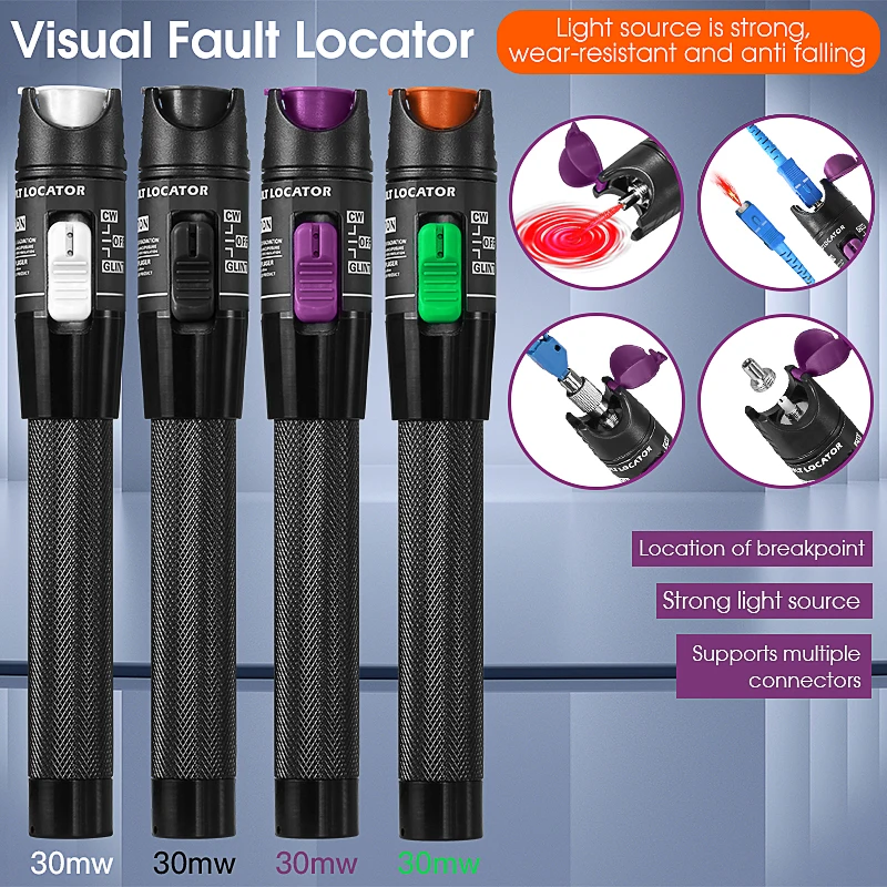 FTTH Fiber Optic Cable Tester Pen 1/10/30/50mw Visual Fault Locator SC/FC/ST 2.5mm Interface VFL Optical Fiber Test tool