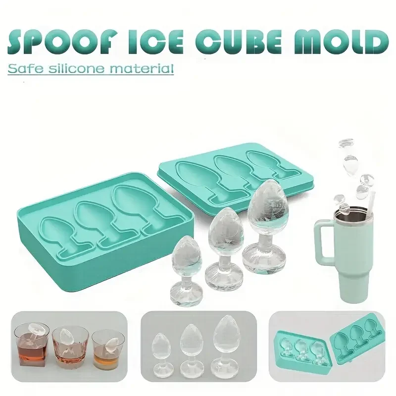 

1pc Novelty Silicone Ice Molds, Fun Prank Party Ice Cube Molds, Anal Plug Shaped Ice Cube Tray, Reusable Silicone Ice Maker Mold