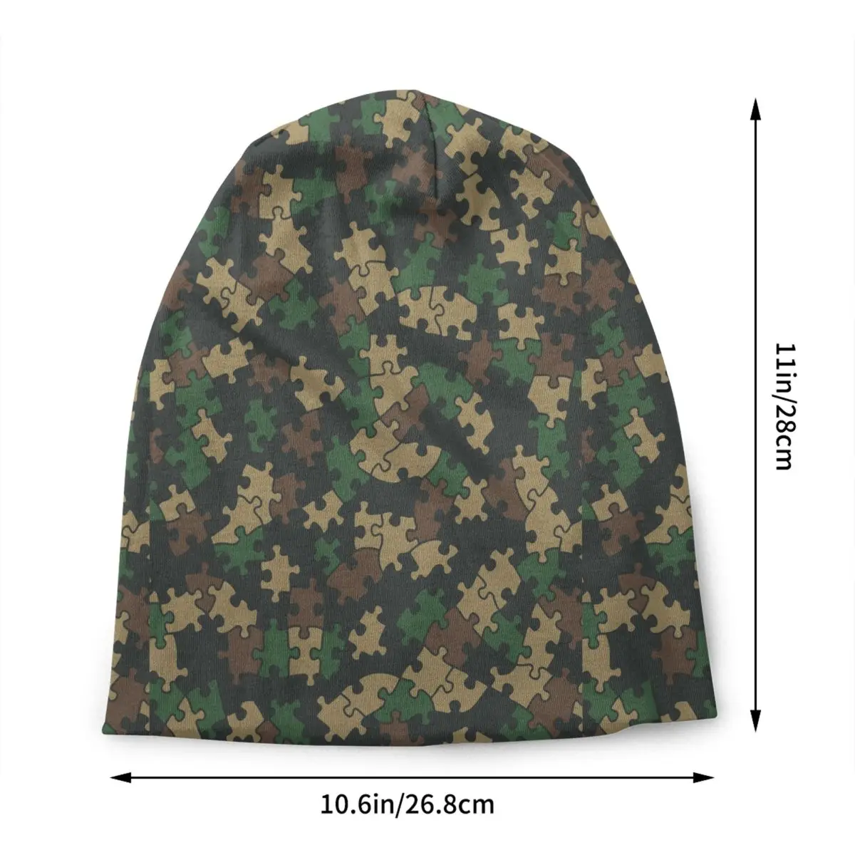 Jigsaw Puzzle Lover Pieces Camo Pattern Puzzler Woodland Bonnet Hats Knitted Hat Warm Winter Camoflage Skullies Beanies Caps