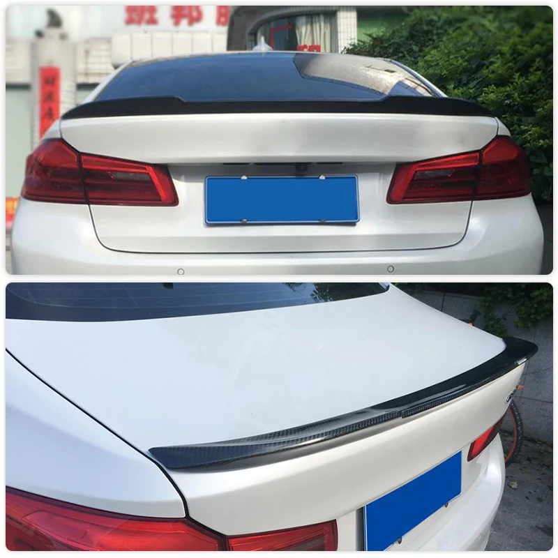 ألياف الكربون الخلفي الجذع أجنحة سبويلر لسيارات BMW 5 Series G30 G38 F90 M5 قاعدة M-Sport 4-Door 2017-2022 سيارة الخلفي سبويلر الجناح الشفاه