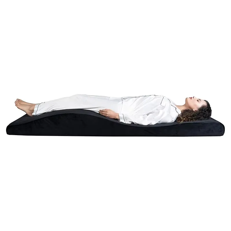 China Factory Spa Beauty Bed Massage Cushion Ergonomic Design Curved Eyelash Mattress Lash Bed Topper with Removable Cover
