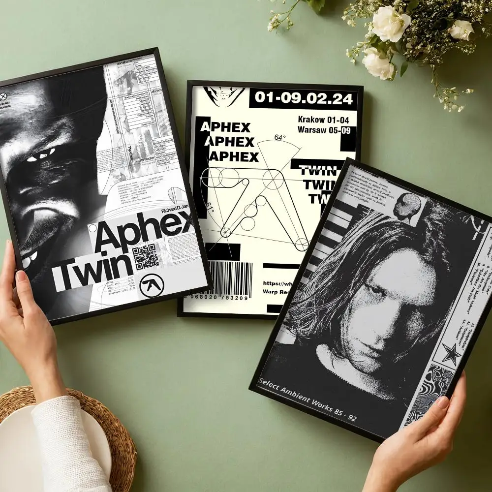 Singer Band A-Aphex T-Twin Poster Decorative Wall Art Stickers Mural Photo Print for Home Living Room Hallway Decor