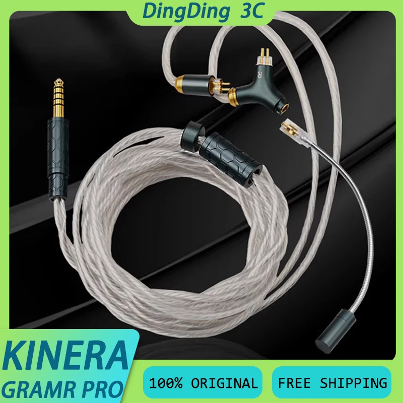 Kinera Gramr Pro HiFi Earphone Cable With Detachable Boom Mic Single Crystal Copper Silver Plated Cable Custom Headset Accessory