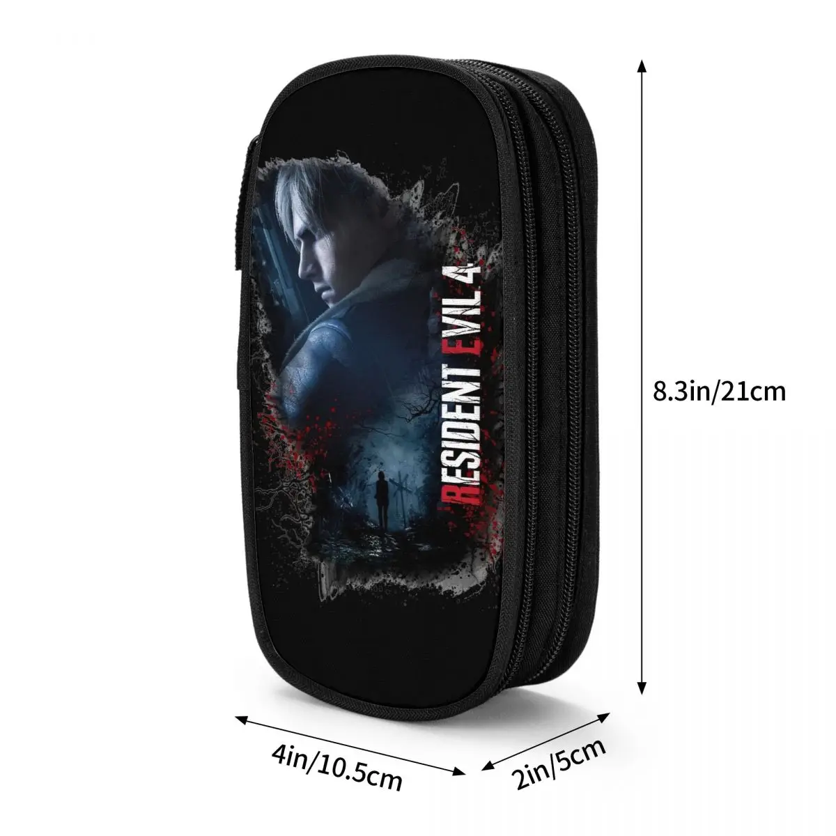 Creative Leon S Kennedy RE4 Pencil Cases Resident Evils Pencilcases Pen Holder Kids Large Storage Bag Supplies Accessories