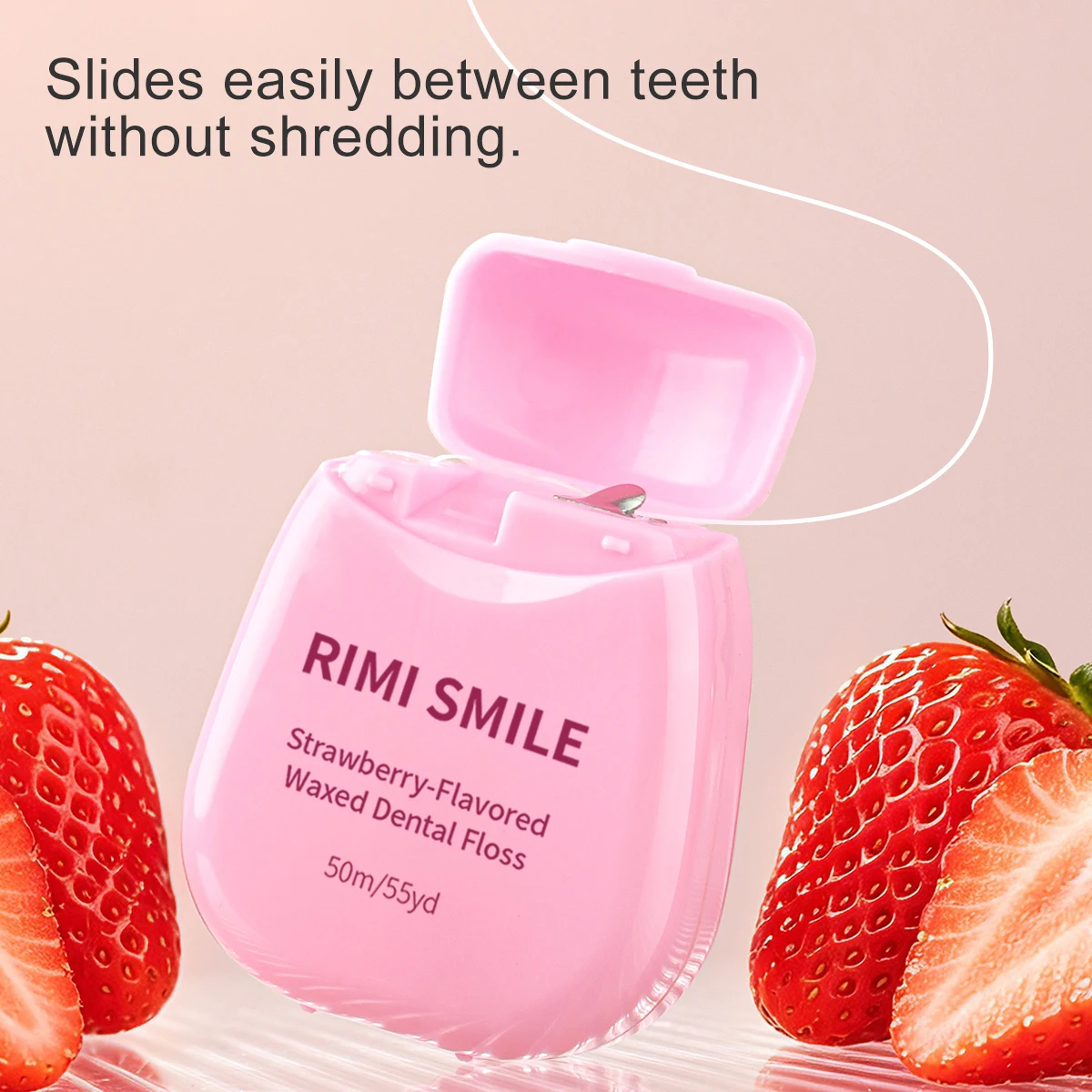 1. 1 Roll 50M/YD Fruit Flavored Dental Floss, 4 Scents Available, Portable Box Oral Care Tool for After Meal Interdental Clean