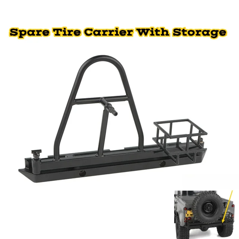 1/10 RC Car Spare Tire Mount custom size Swing Away Carrier With Storage For RC4WD G2 D90 Tough Armor Z S1296 Crawler Upgrade