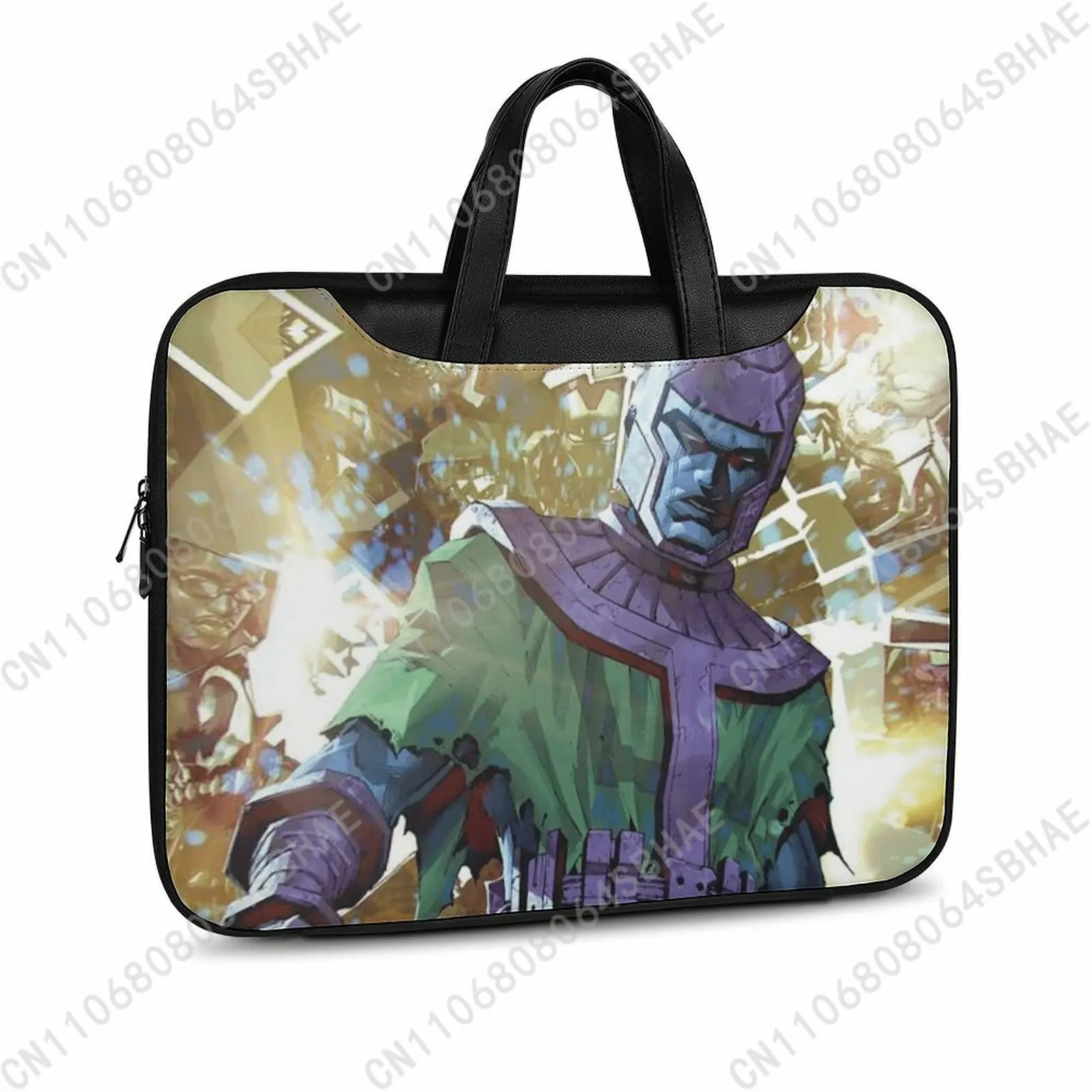 

Marvel Kang Custom Leather Briefcase Men Woman Laptop Bag Business Retro Genuine Leather Computer Cosplay