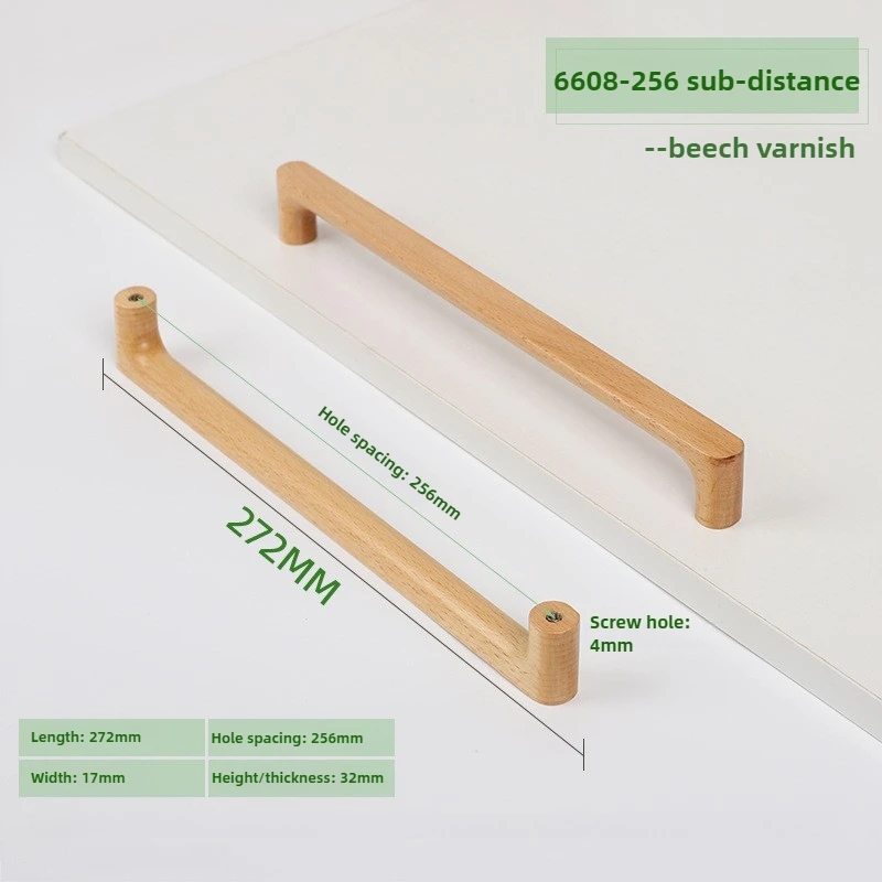 Nordic Houten Massieve Hardware Pull Meubelgrepen Beukenhout Keukenkast Handgrepen Garderobe Kast Ladeknoppen