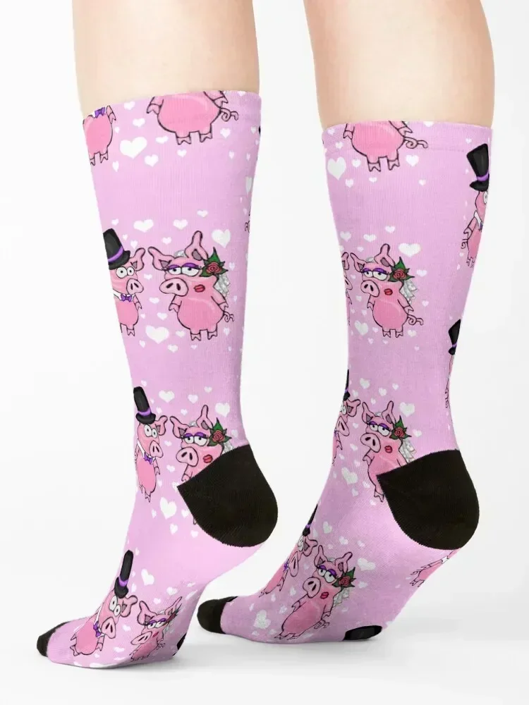 Piggy Wedding Bride And Groom Socks japanese fashion cotton funny gifts soccer anti-slip Girl'S Socks Men's
