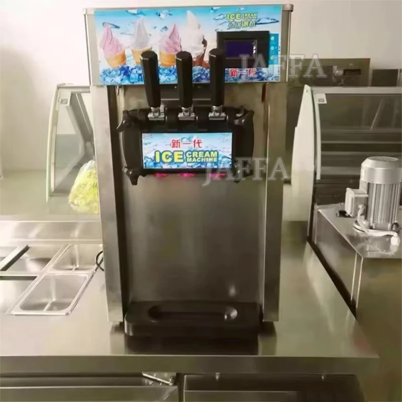High Quality 3 Flavor Soft Ice Cream Machine For Milk and Water Based Soft Ice Cream Made with Flour As Raw Material
