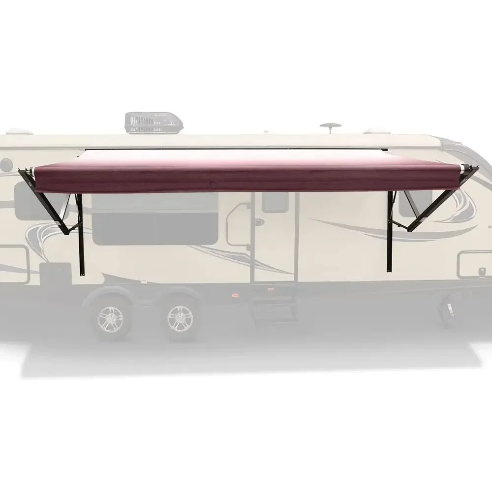 12-Foot Power Awning Assemblies for RVs, 5th Wheels, Travel Trailers, Toy Haulers, and Motorhomes - Black Fabric