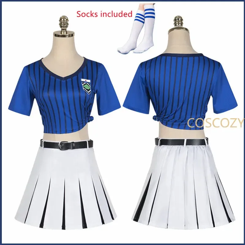 2023 Anime BLUE LOCK Teikoku ANRI Cheerleading Shirt Skirt Suit Women Girl Halloween Party Cosplay Costume Performance Outfits