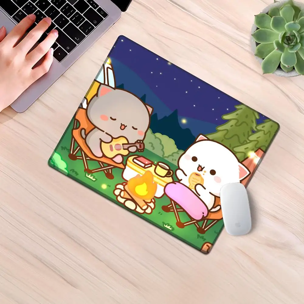 Peach And Goma Cat Mouse Pad Gaming Laptops Keyboard Mat Deskmat Pc Accessories Desk Protector Mousepad Gamer Mats Anime