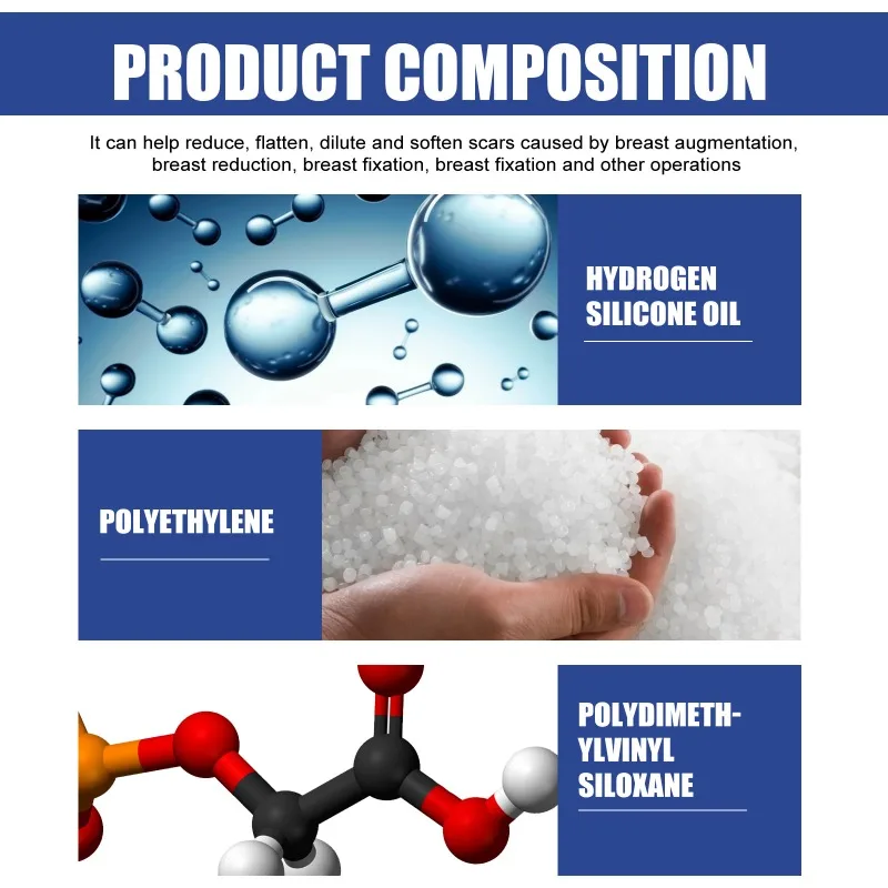 เจลรอยแผลเป็นจากรอยแผลเป็นจากการผ่าตัดรักษาสิวเต้านมซิลิโคนนุ่มเนียนใช้ซ้ำได้เสริมทรงดูแลผิวแผ่นแผลเป็น