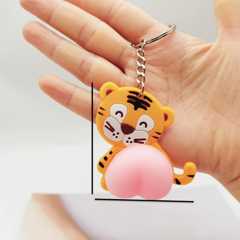 Sensory Squeeze Butt Keyring Fidget Soft Pinch Mini Cartoon Animal for Doll Interactive Toy for Men Women Relaxation Anx