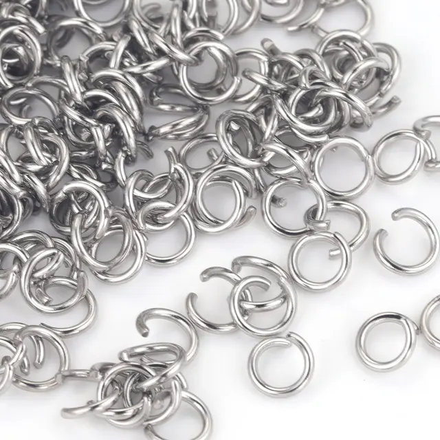 200 sztuk otwarte pierścienie skokowe ze stali nierdzewnej na materiały do ​​wyrobu biżuterii DIY złącza typu o-ring do materiałów jubilerskich części hurtowo