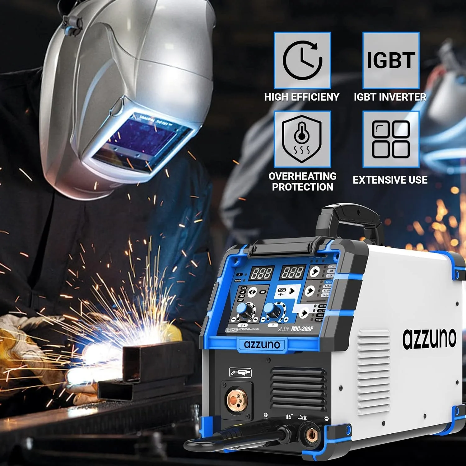 Welder,110V/220V Dual Voltage multiprocess welder,Gas Gasless MIG Welding Machine,4 in 1 Flux MIG/Solid Wire/Stick ARC Welder