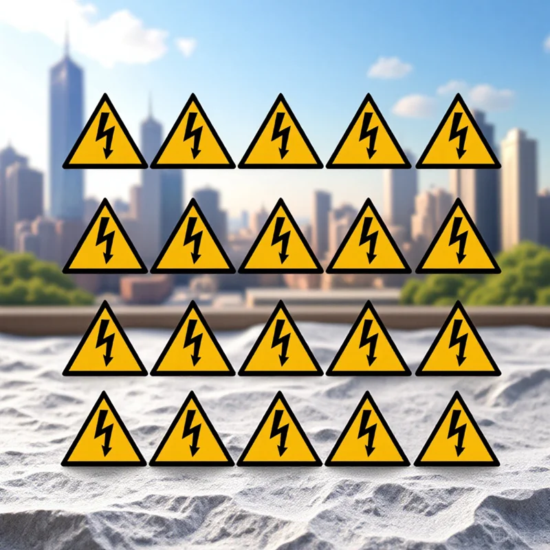 20 Sheets High Voltage Warning Sticker Self Adhesive Electrical Safety Labels for Panel Box Fence Equipment Shock Hazard Signs