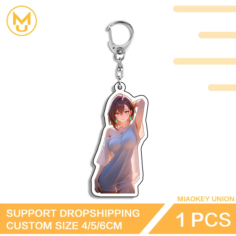 Alluring Momo Ayase Anime Character Versatile Unique Innovative Edgy Double Sided Acrylic Keyring Charming Anime Decorations